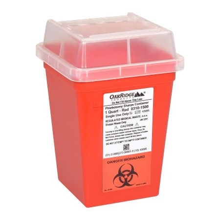 Oakridge Products-113906 Oakridge Products 1 Quart Sharp Container w/ Slide Lid, Red 0310-1500